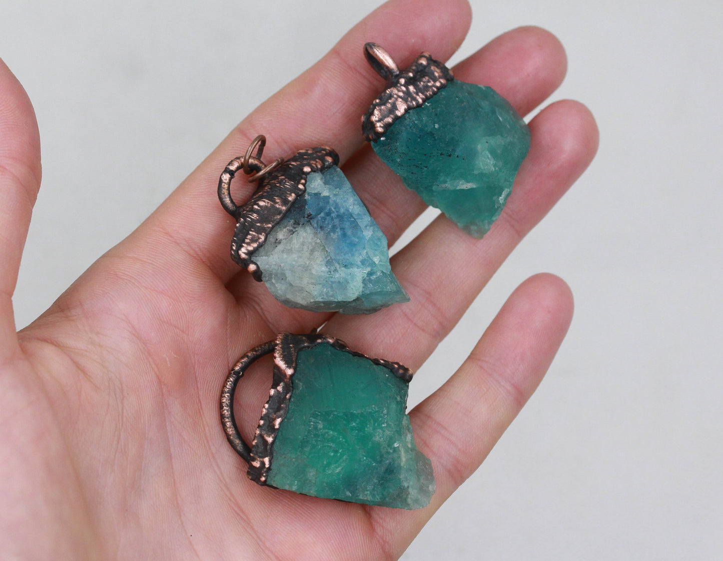 Raw Fluorite Crystal Necklace