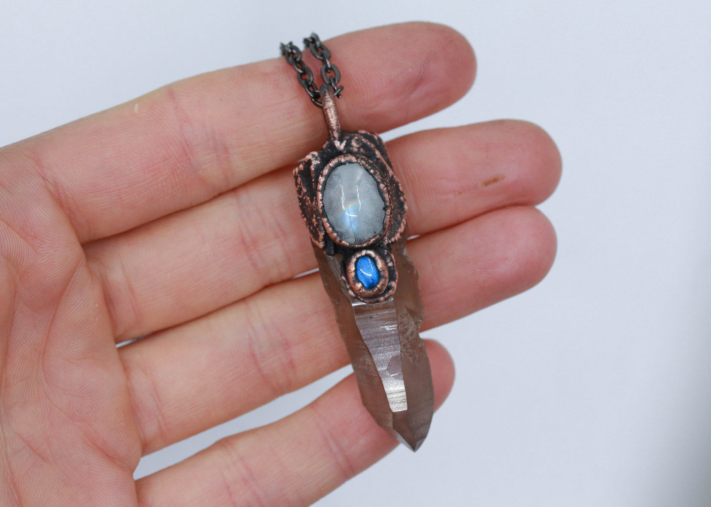 Smoky Quartz, Moonstone & Labradorite Necklace