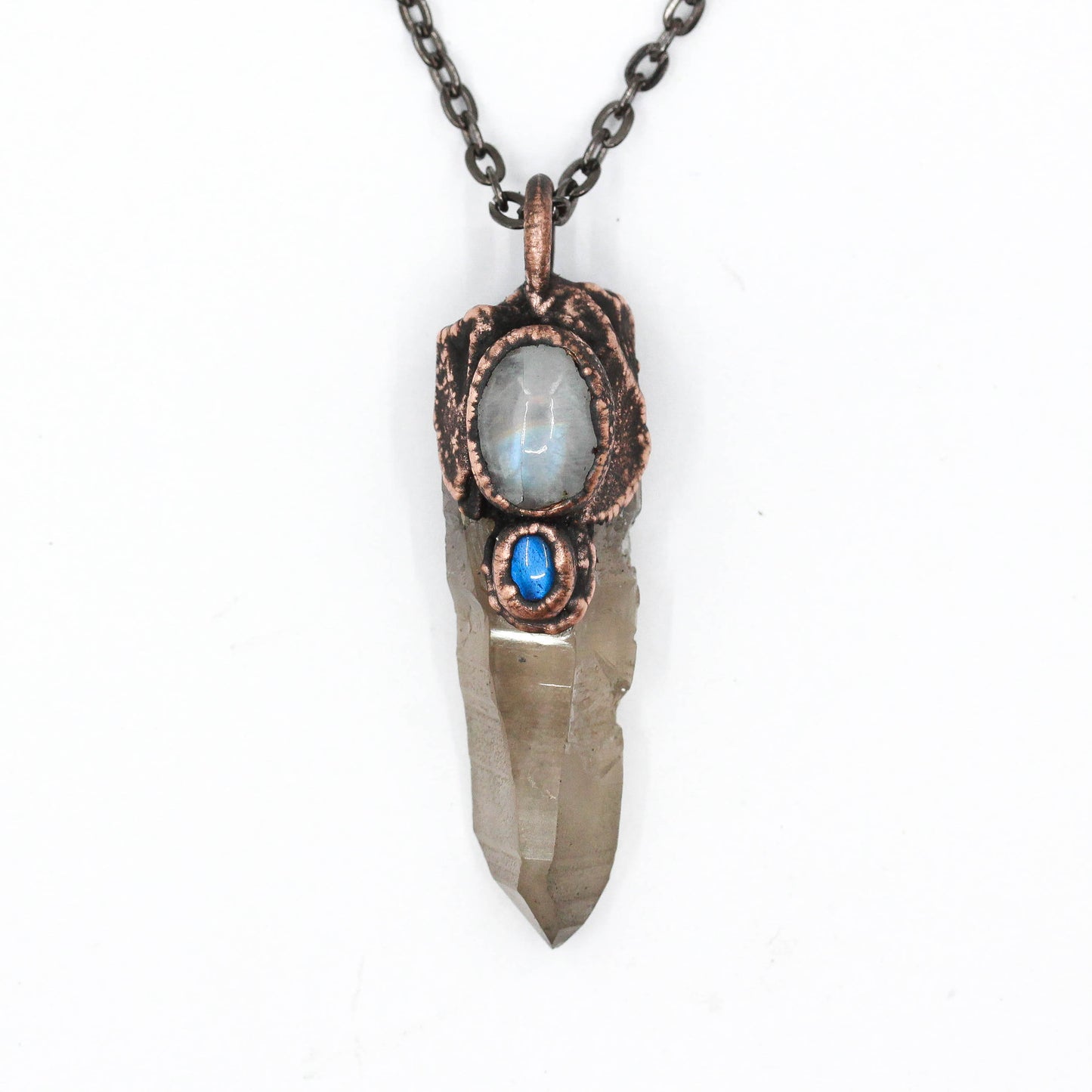 Smoky Quartz, Moonstone & Labradorite Necklace