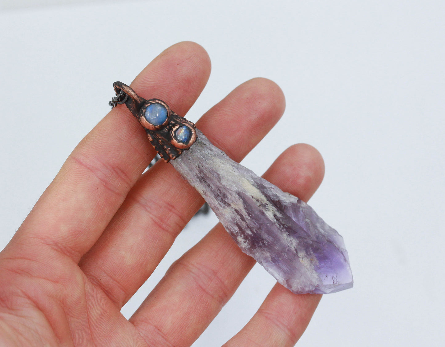 Elestial Amethyst & Moonstone Necklace