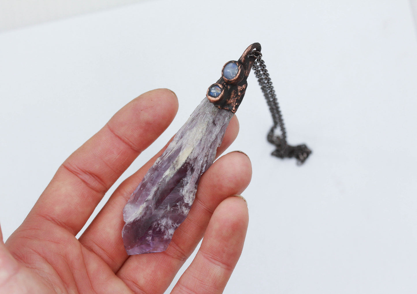 Elestial Amethyst & Moonstone Necklace