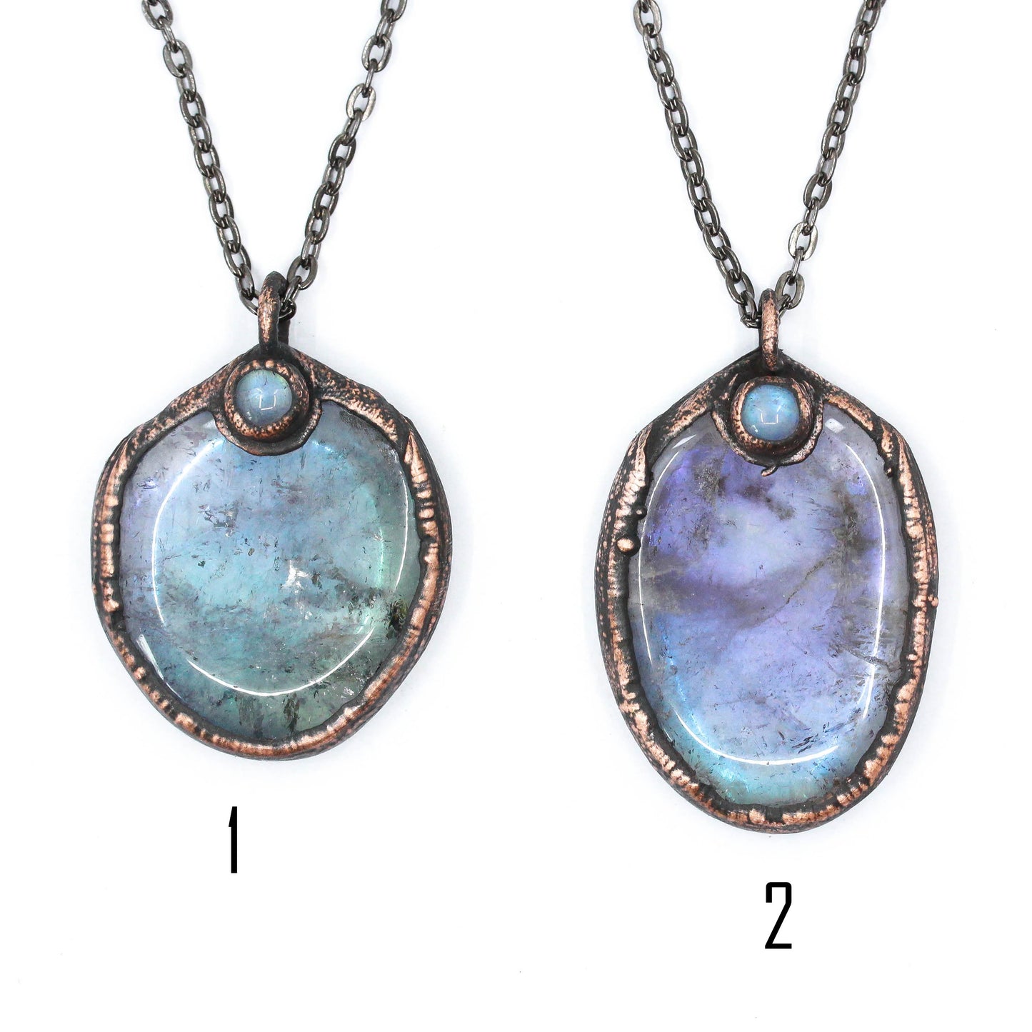 Amethyst Aura & Moonstone Necklace