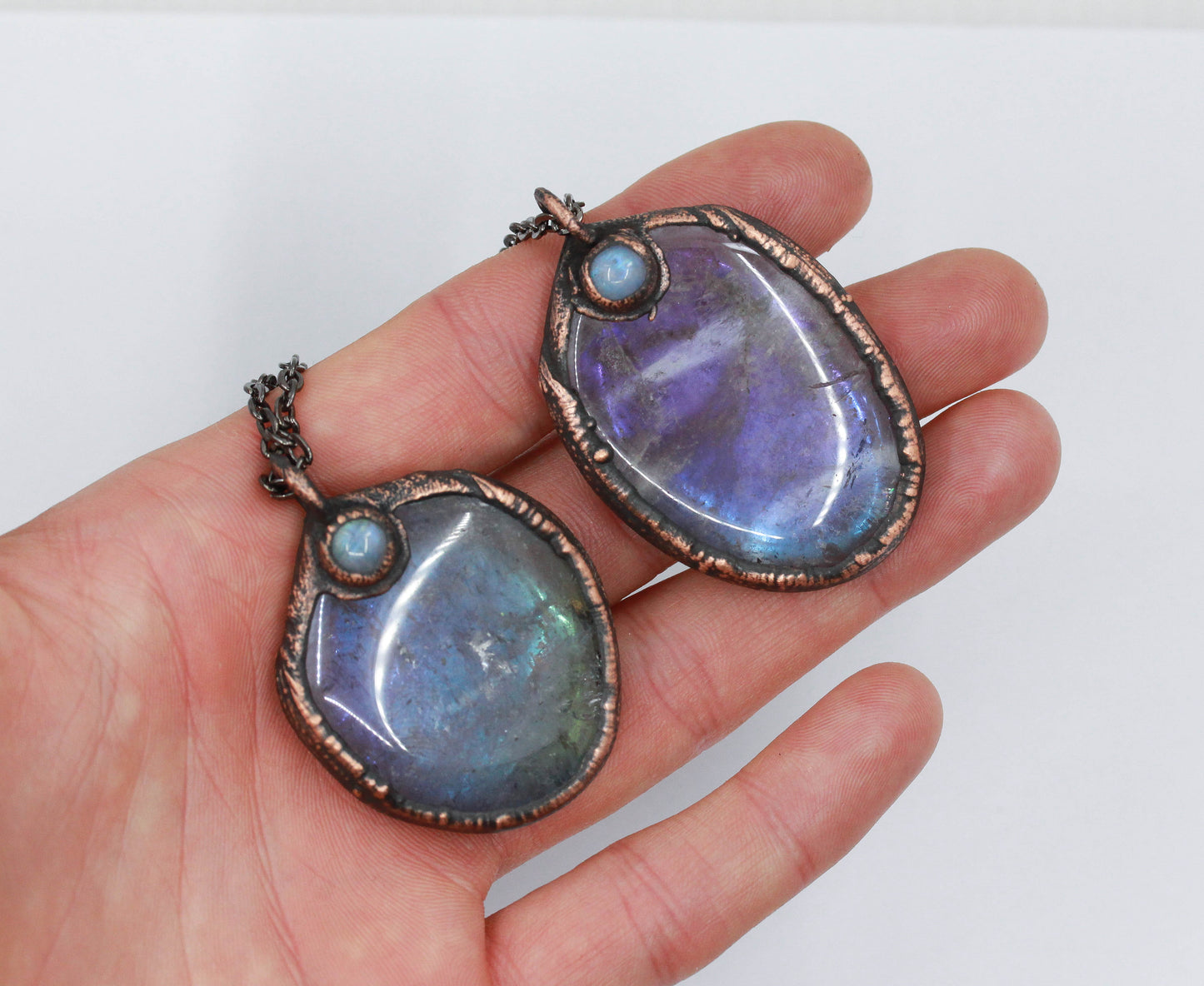 Amethyst Aura & Moonstone Necklace