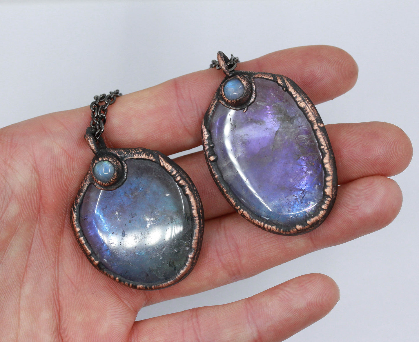 Amethyst Aura & Moonstone Necklace