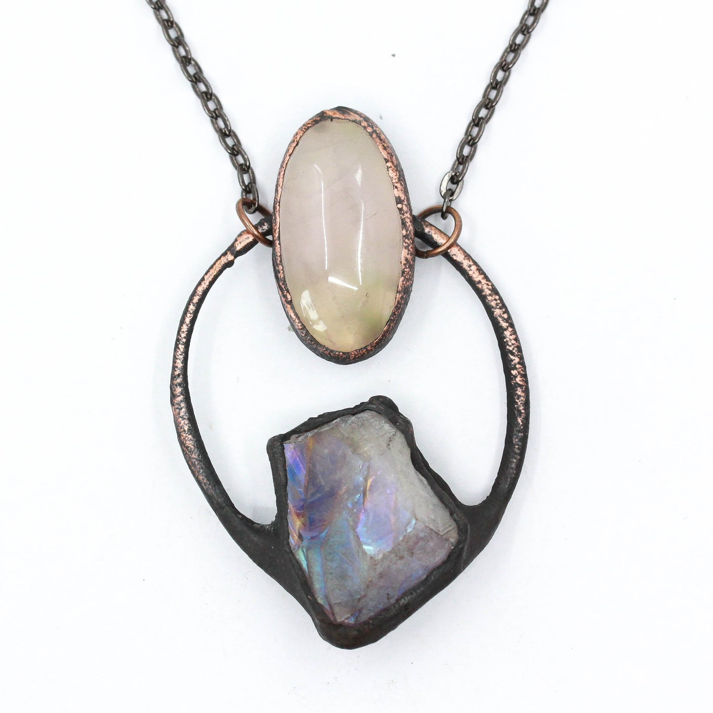 Aura Amethyst & Rose Quartz Necklace