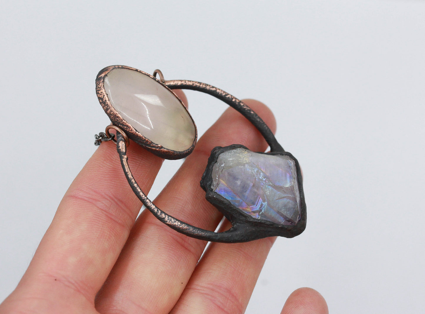 Aura Amethyst & Rose Quartz Necklace