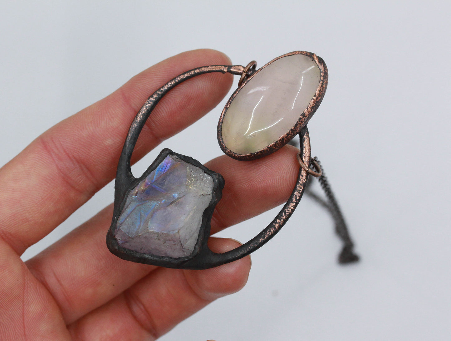 Aura Amethyst & Rose Quartz Necklace