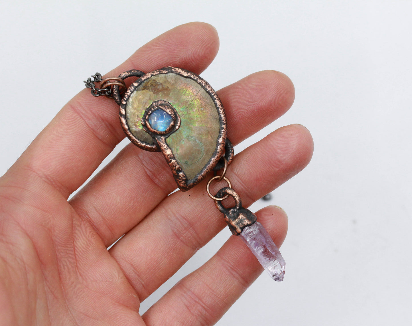 Ammonite & Vera Cruz Amethyst Necklace