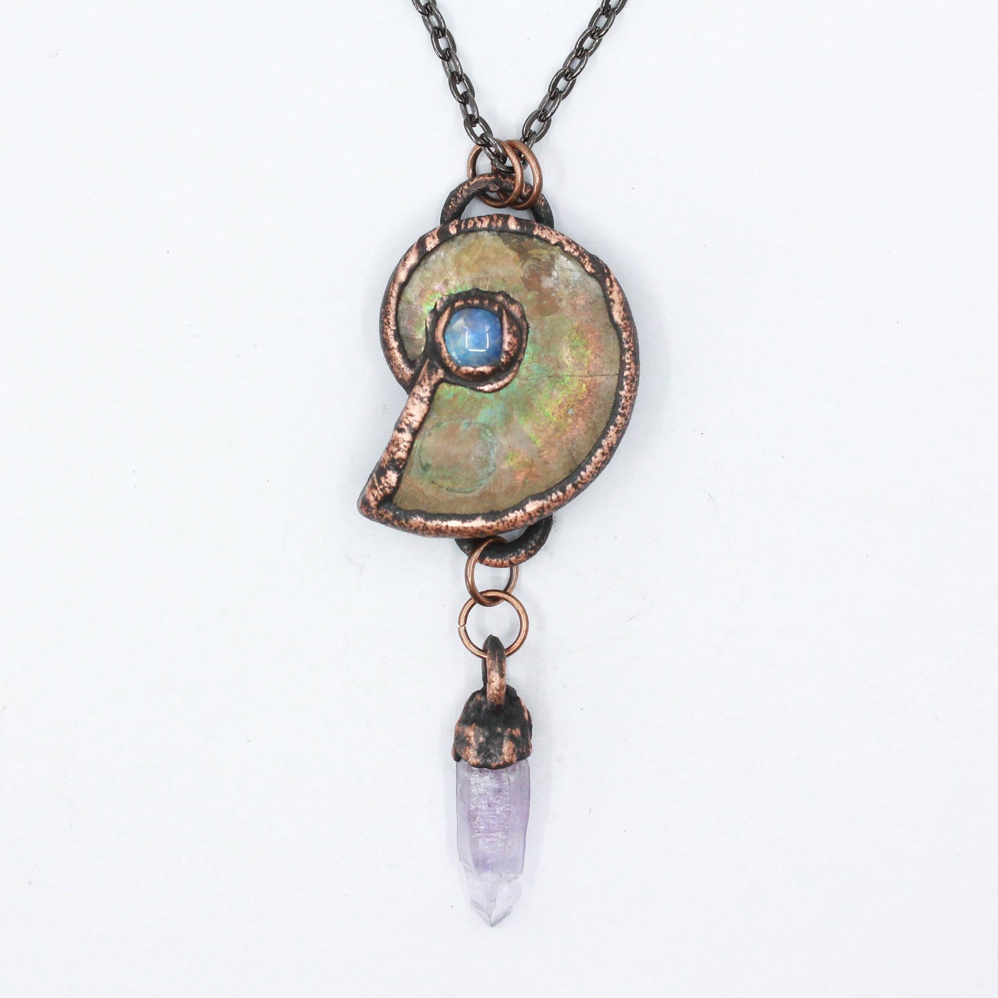 Ammonite & Vera Cruz Amethyst Necklace