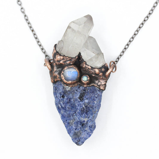 Sodalite, Quartz & Moonstone Necklace