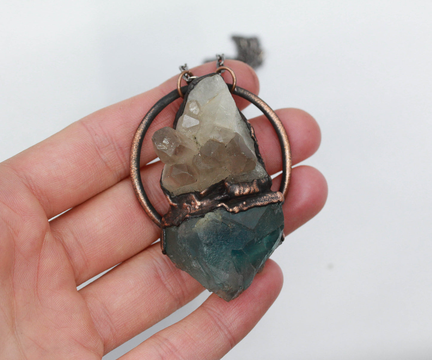 Smoky Quartz & Fluorite Necklace