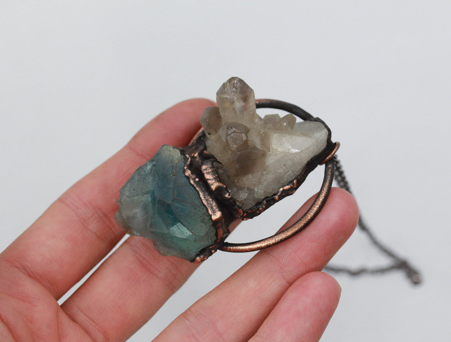 Smoky Quartz & Fluorite Necklace