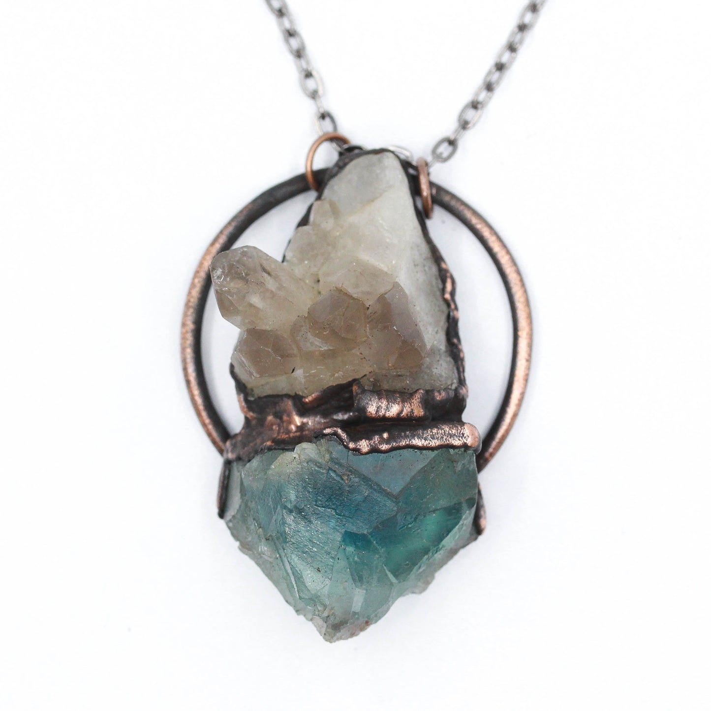 Smoky Quartz & Fluorite Necklace