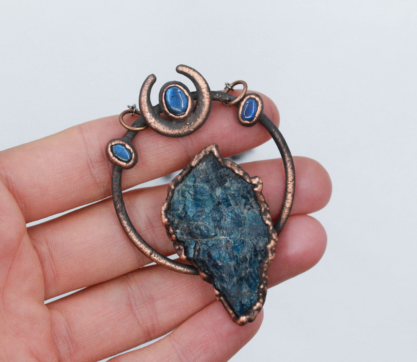 Apatite & Labradorite Moon Necklace