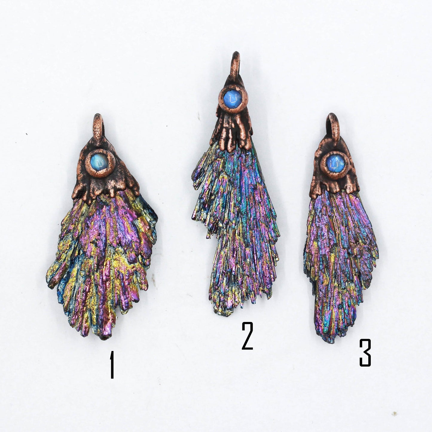 Titanium Aura Kyanite & Moonstone Necklace