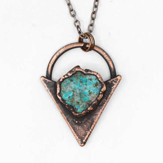 Turquoise Crystal Triangle Necklace