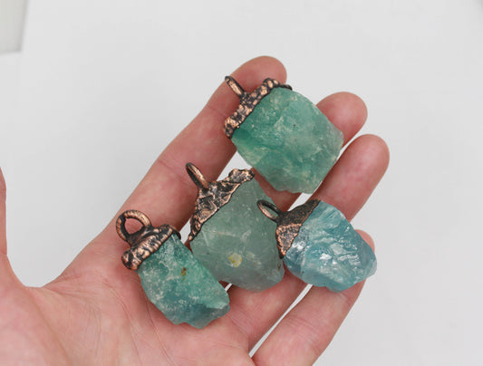 Raw Fluorite Crystal Necklace