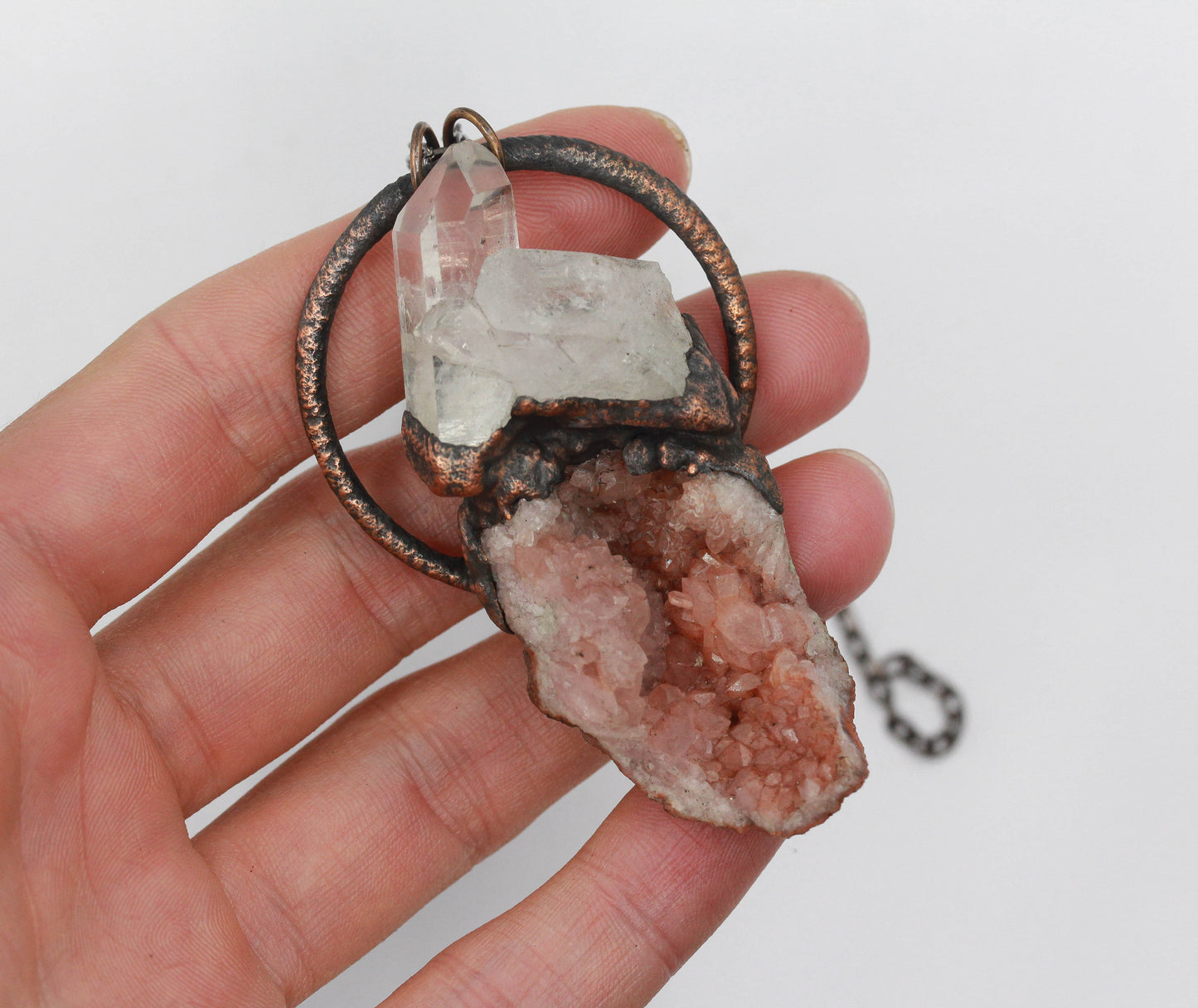 Pink Amethyst & Quartz Necklace