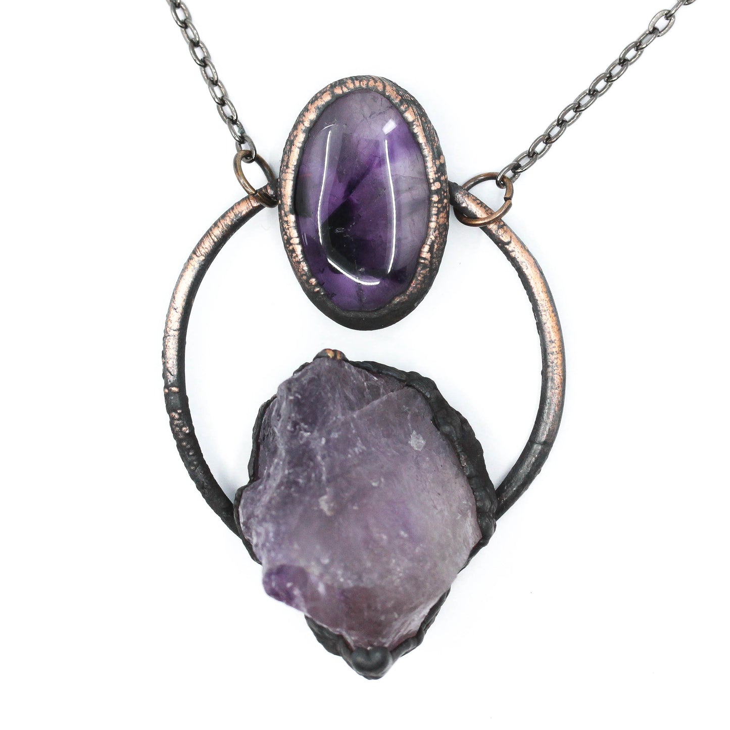 Amethyst Hoop Necklace