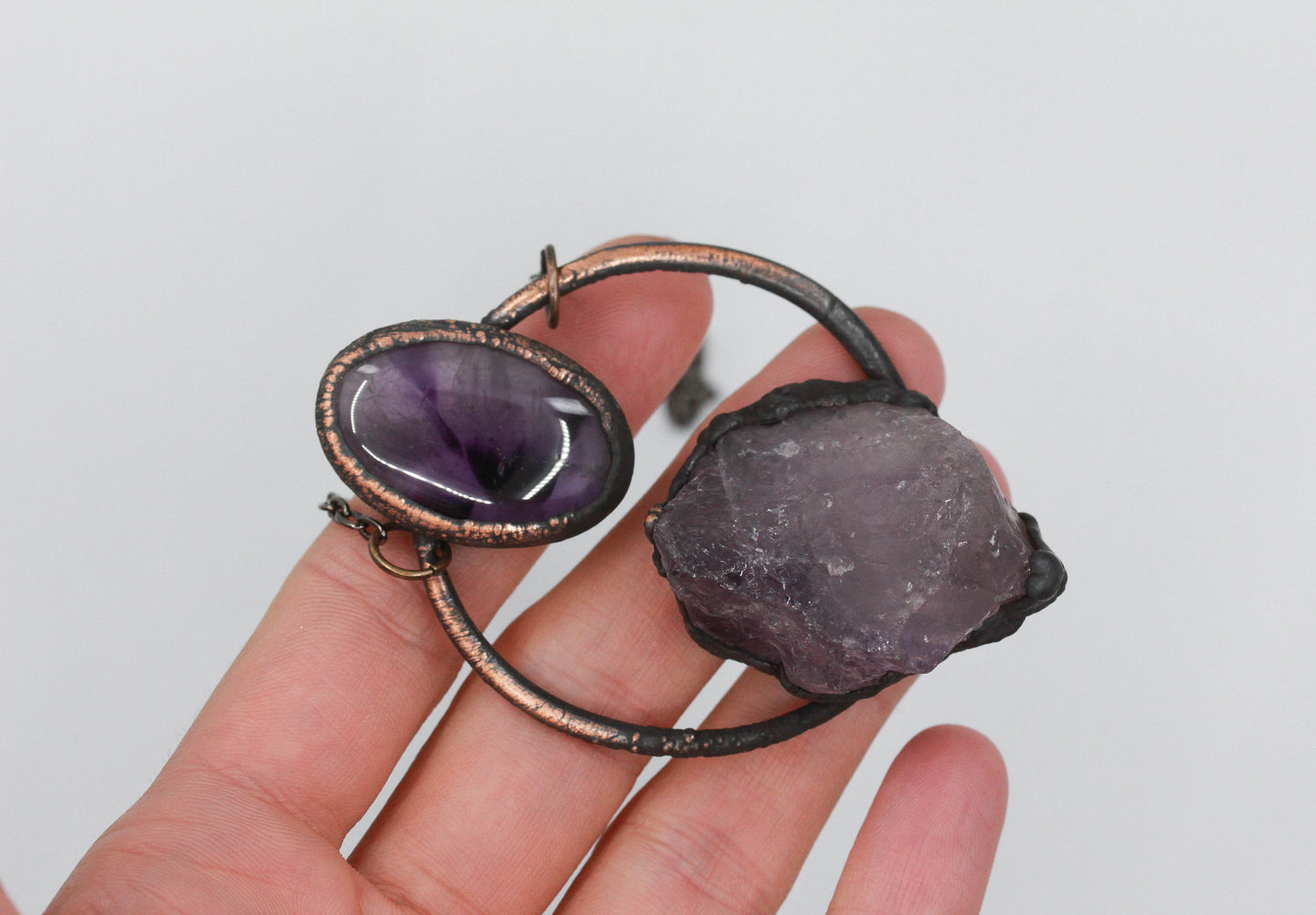 Amethyst Hoop Necklace