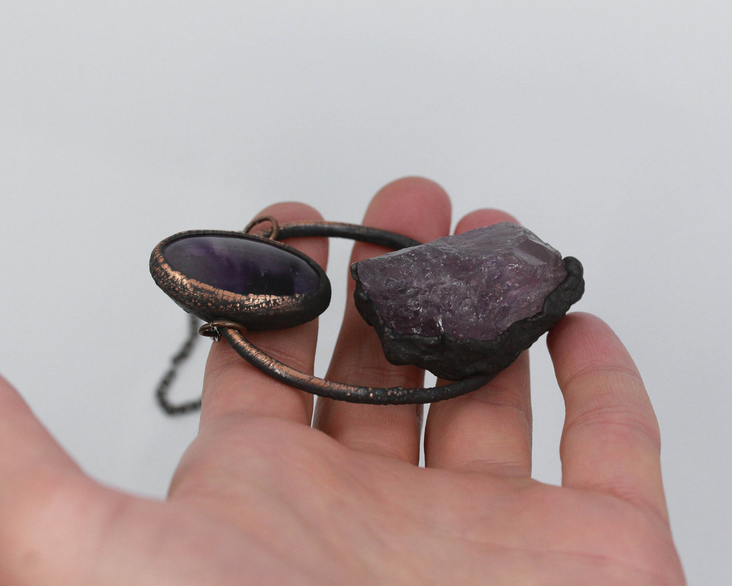 Amethyst Hoop Necklace
