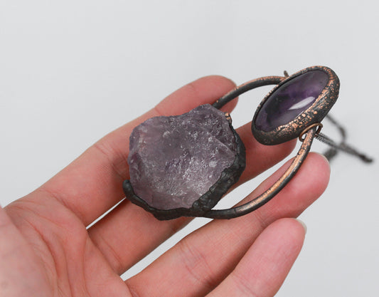 Amethyst Hoop Necklace