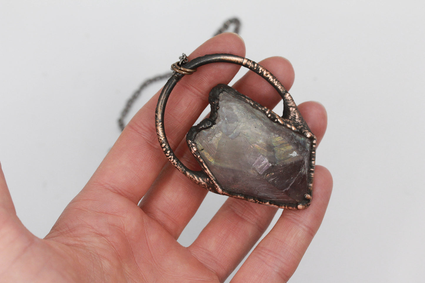 Large Aura Amethyst Necklace