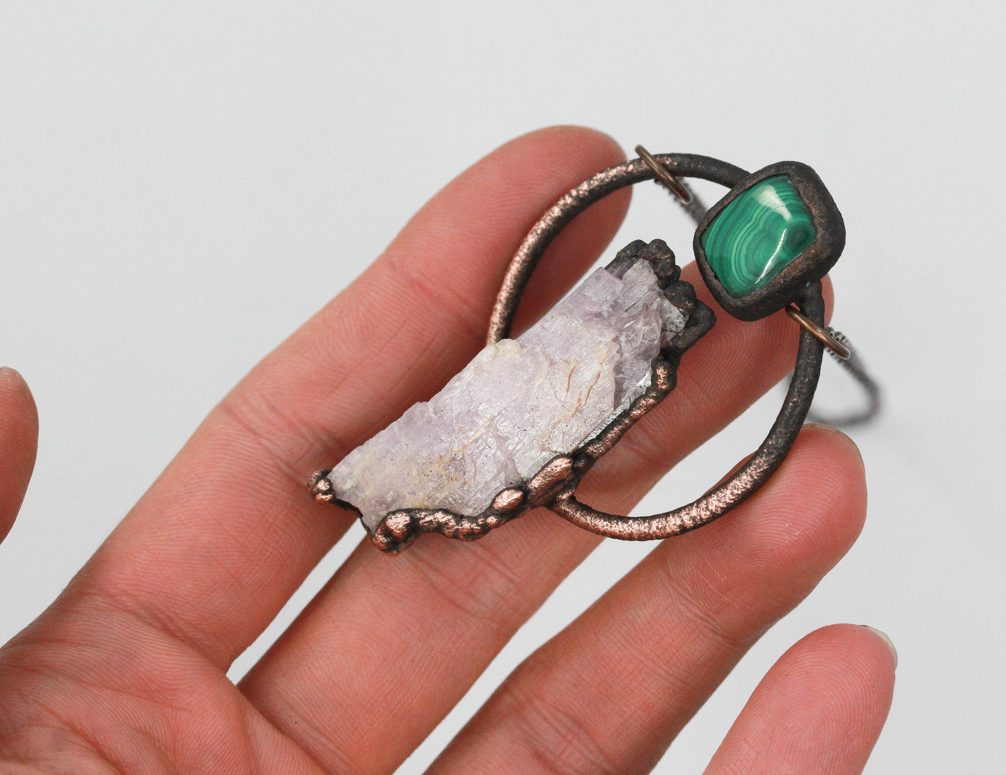Kunzite & Malachite Necklace