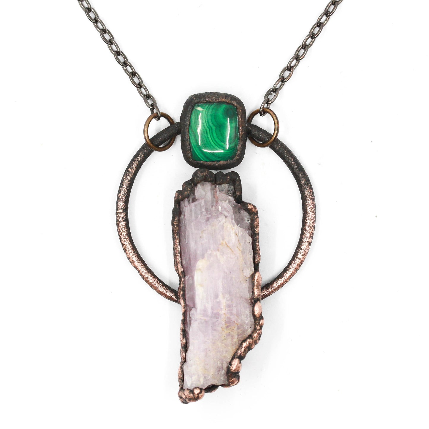 Kunzite & Malachite Necklace