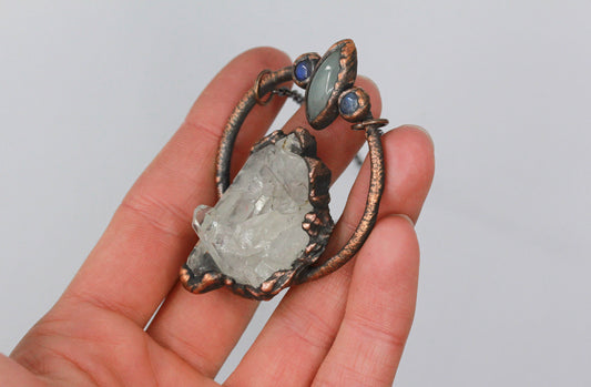 Quartz, Aquamarine & Moonstone Necklace