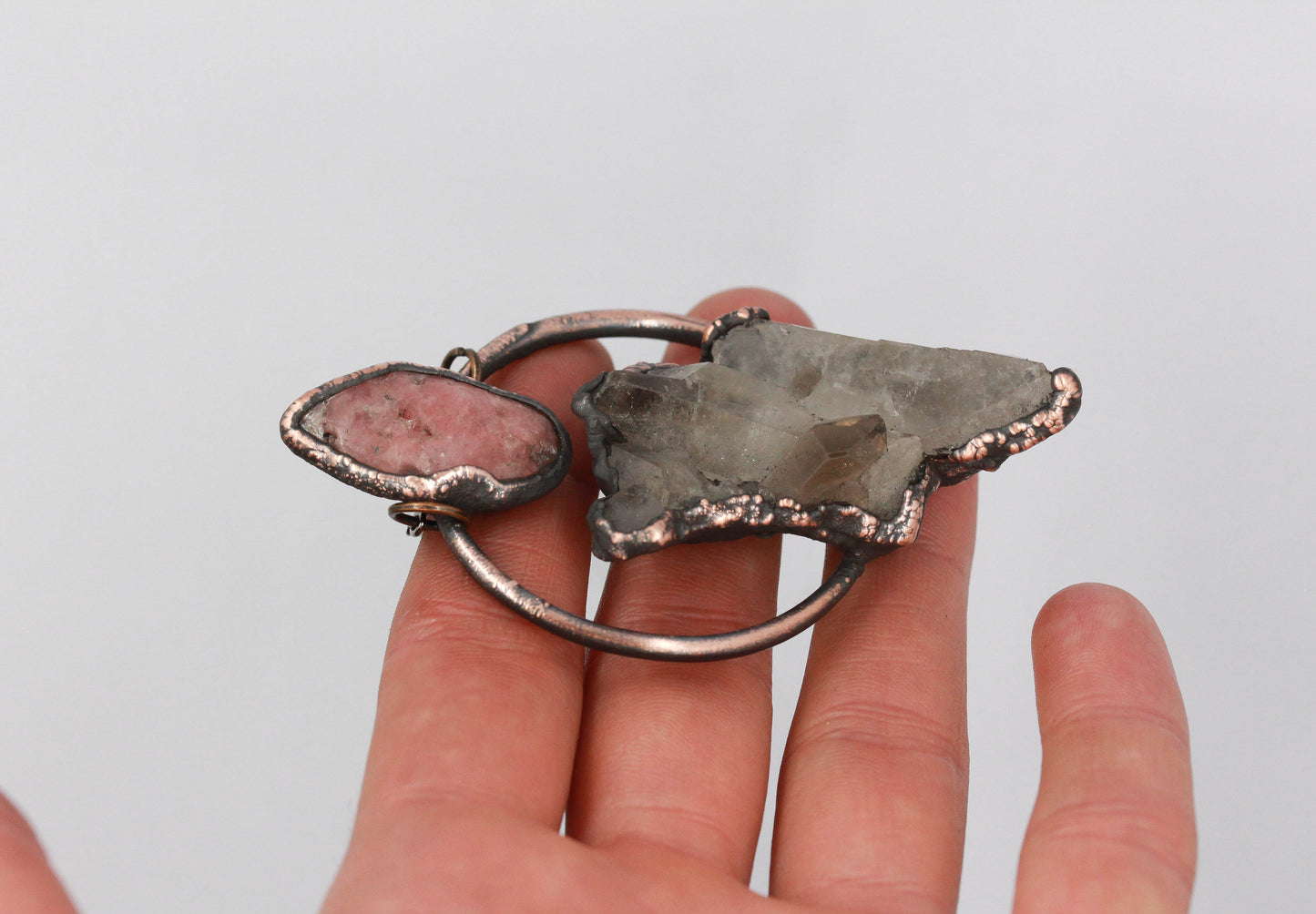 Smoky Quartz & Rhodochrosite Necklace
