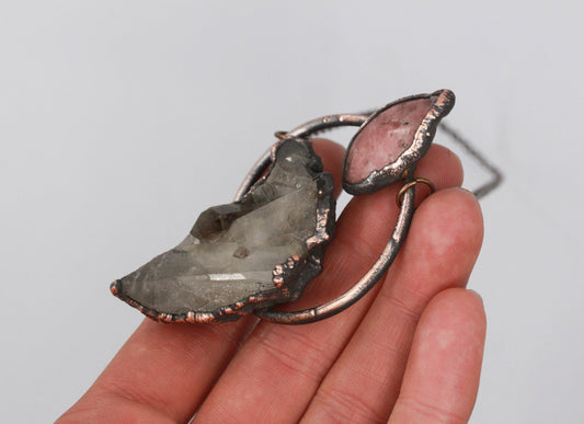 Smoky Quartz & Rhodochrosite Necklace