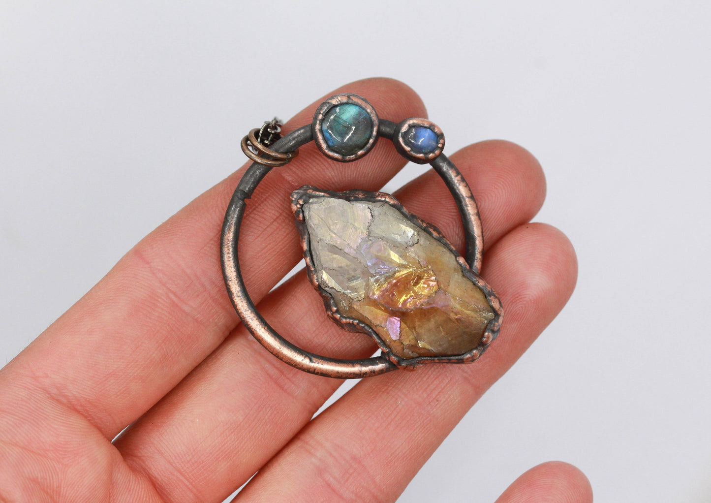 Aura Citrine & Labradorite Necklace