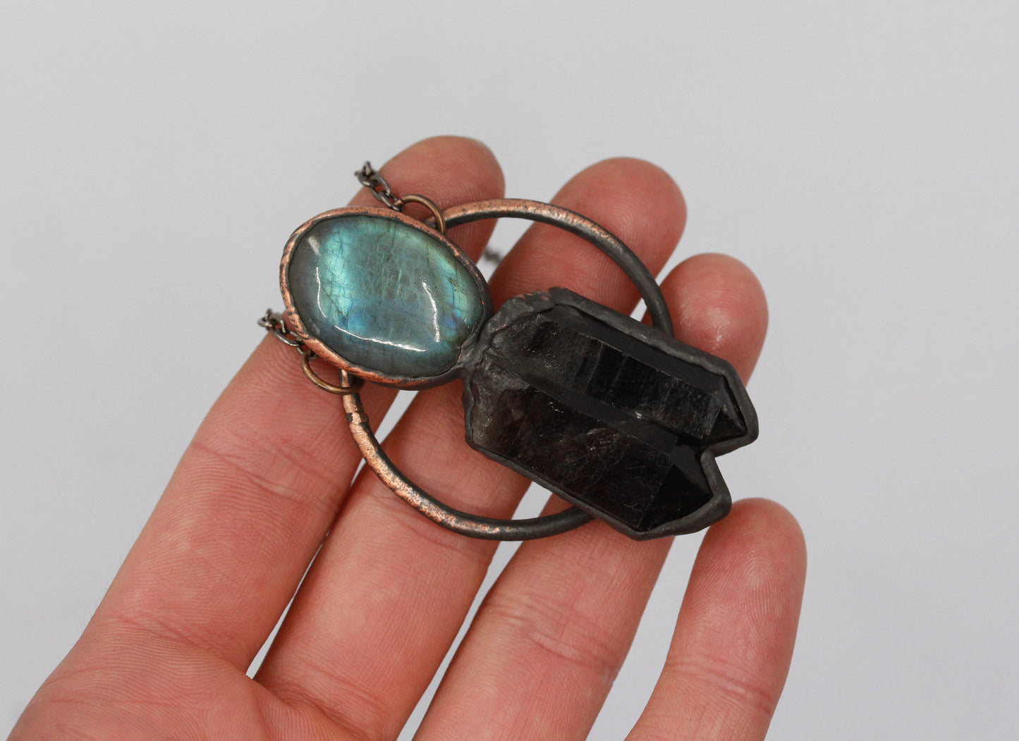 Labradorite & Smoky Quartz Necklace