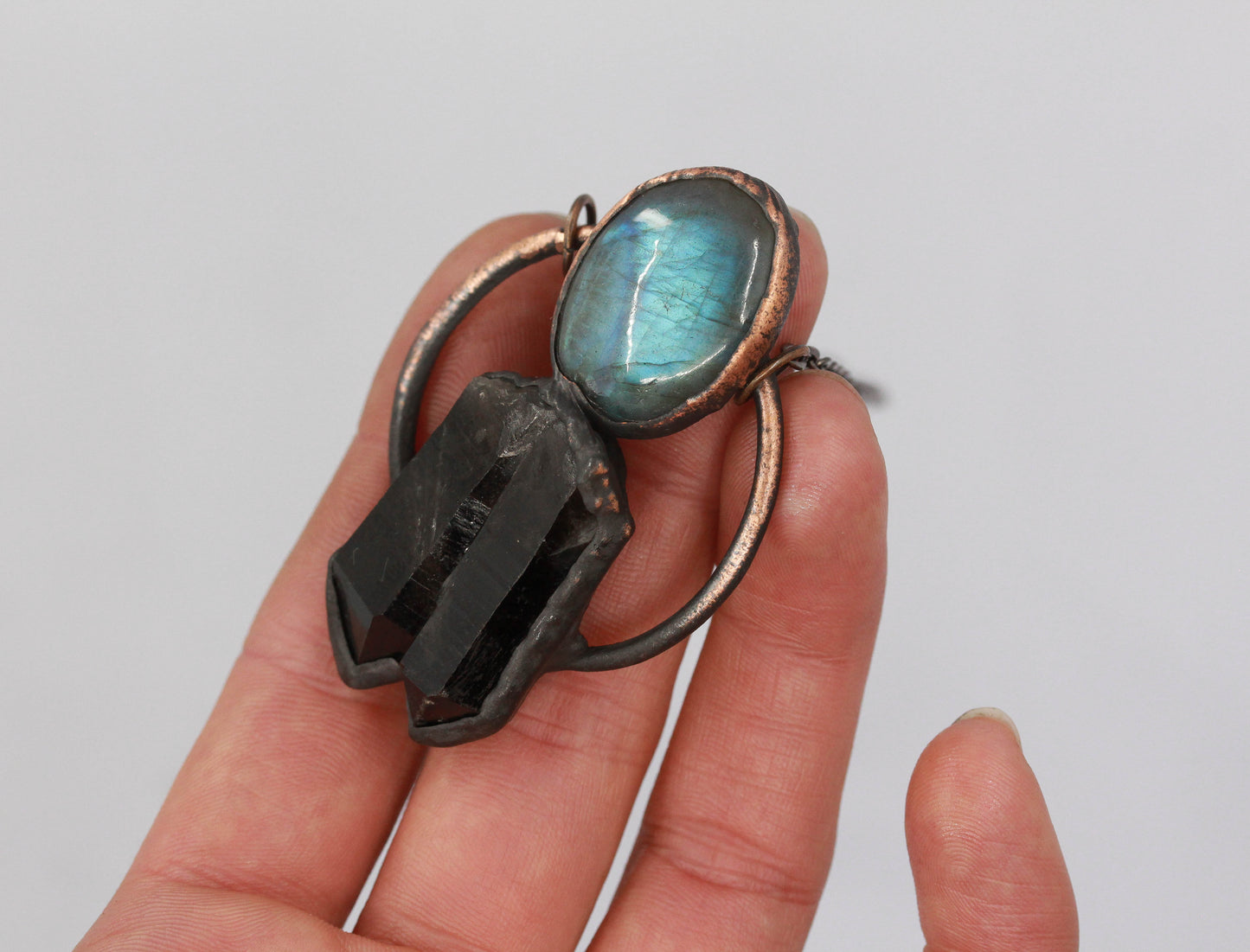 Labradorite & Smoky Quartz Necklace