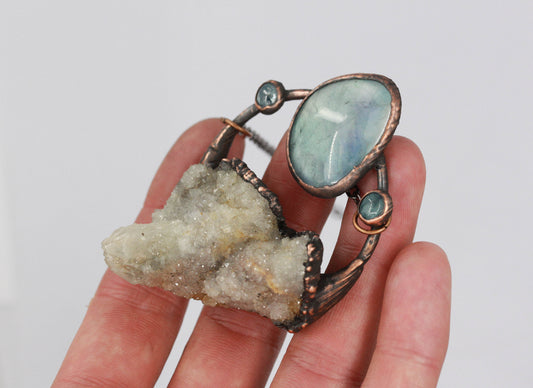 Spirit Quartz, Fluorite & Aquamarine