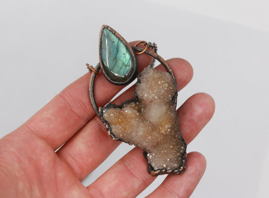 Spirit Quartz & Labradorite Necklace