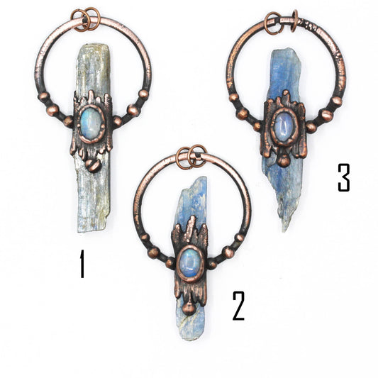 Large Kyanite & Moonstone Necklace