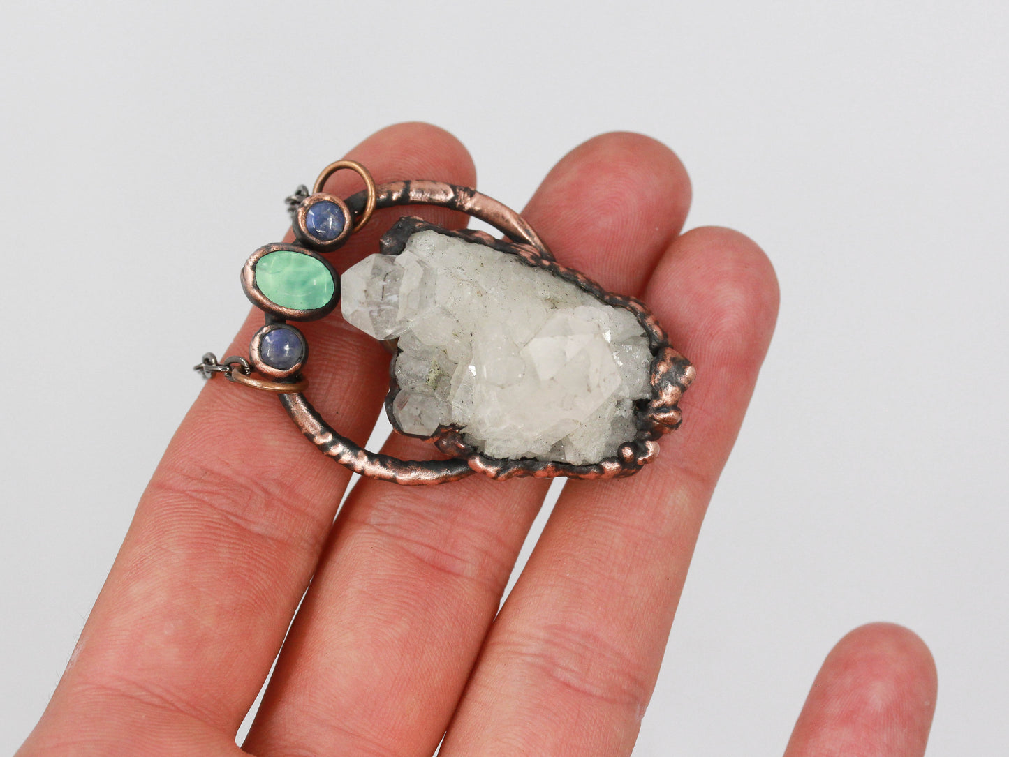Quartz, Moonstone & Fluorite Necklace