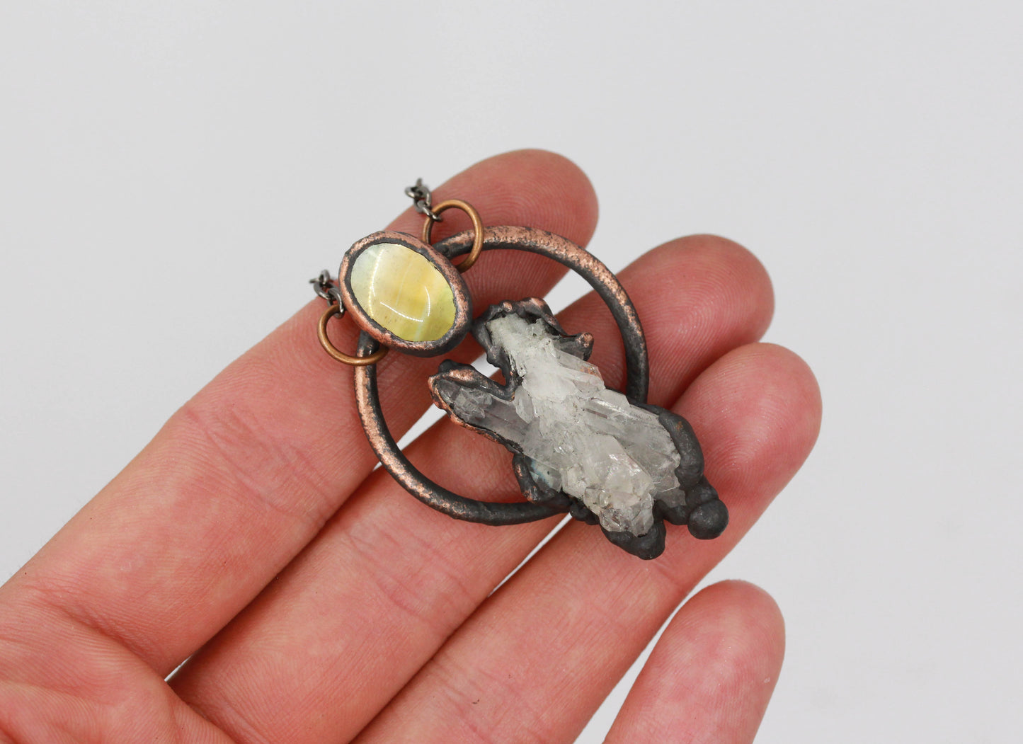 Quartz Cluster & Citrine Necklace