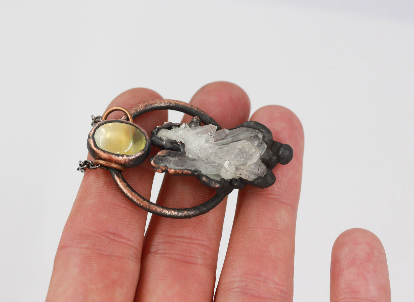 Quartz Cluster & Citrine Necklace