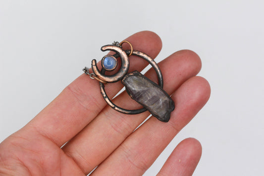 Amethyst & Moonstone Moon Necklace