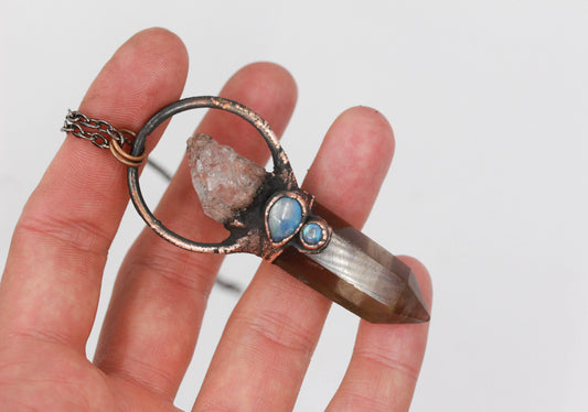 Citrine, Topaz & Moonstone Necklace