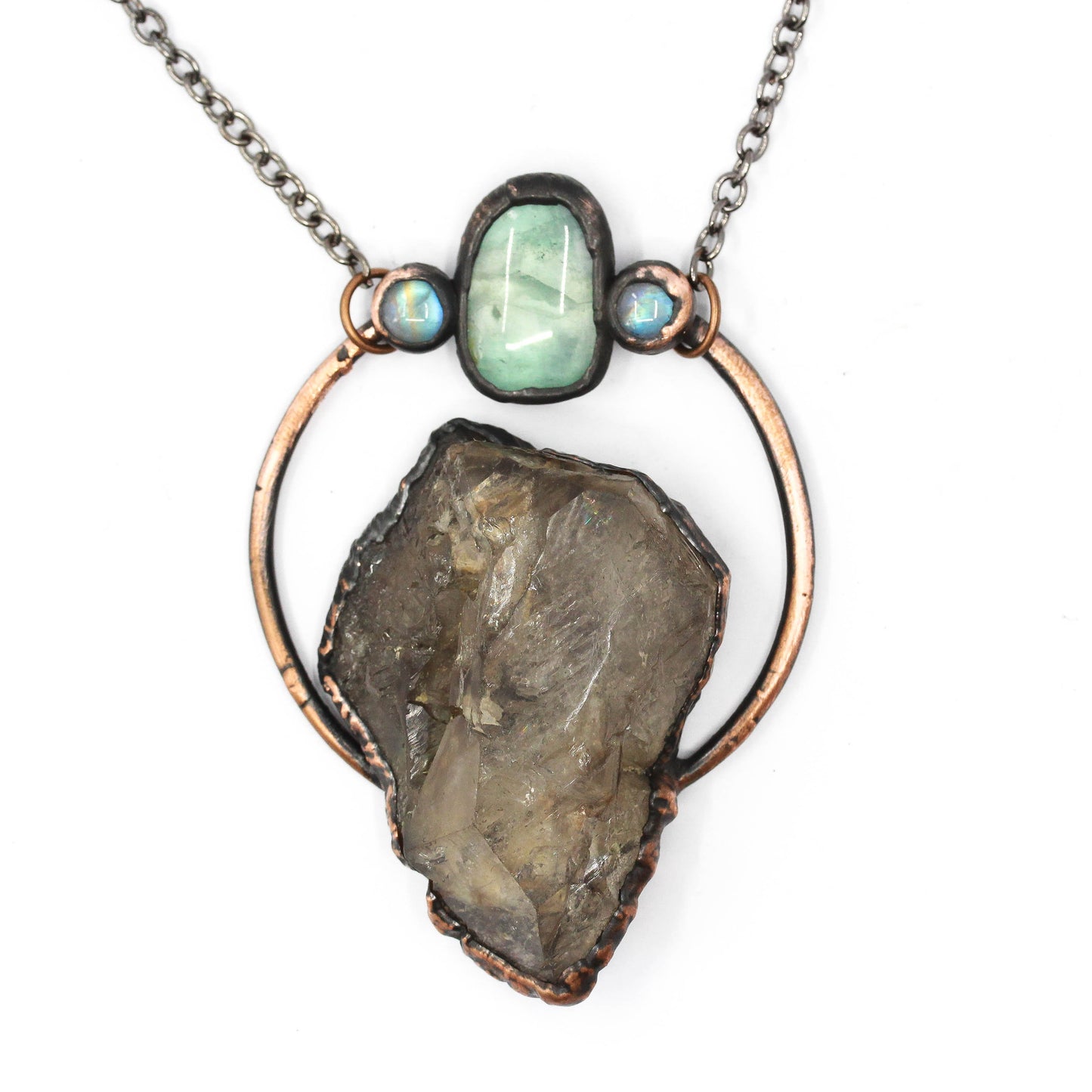 Smoky Quartz, Fluorite & Moonstone