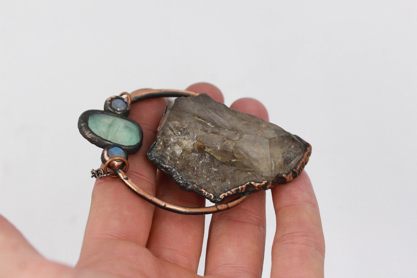 Smoky Quartz, Fluorite & Moonstone