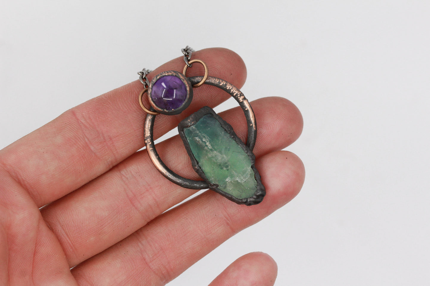 Fluorite & Amethyst Necklace