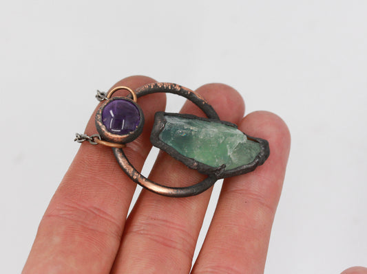 Fluorite & Amethyst Necklace