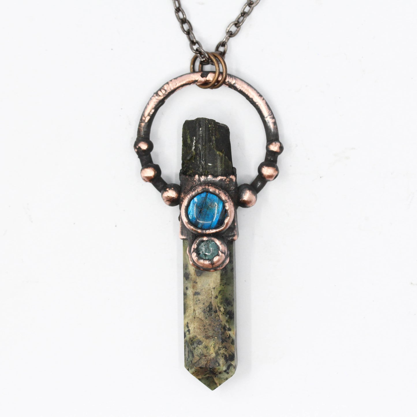 Kambaba Jasper, Epidote & Labradorite Necklace