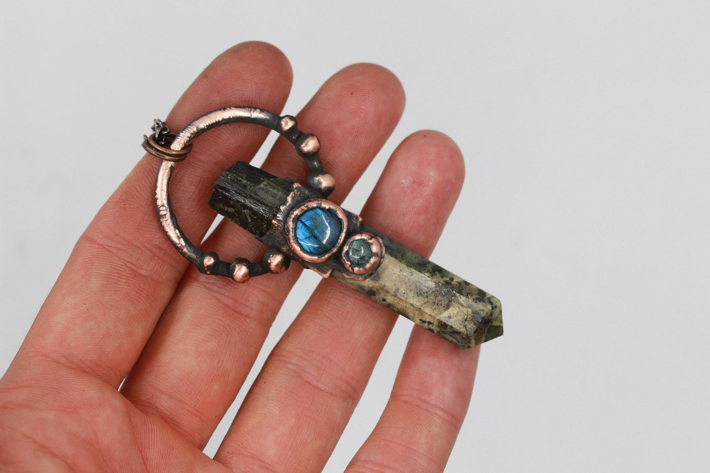 Kambaba Jasper, Epidote & Labradorite Necklace