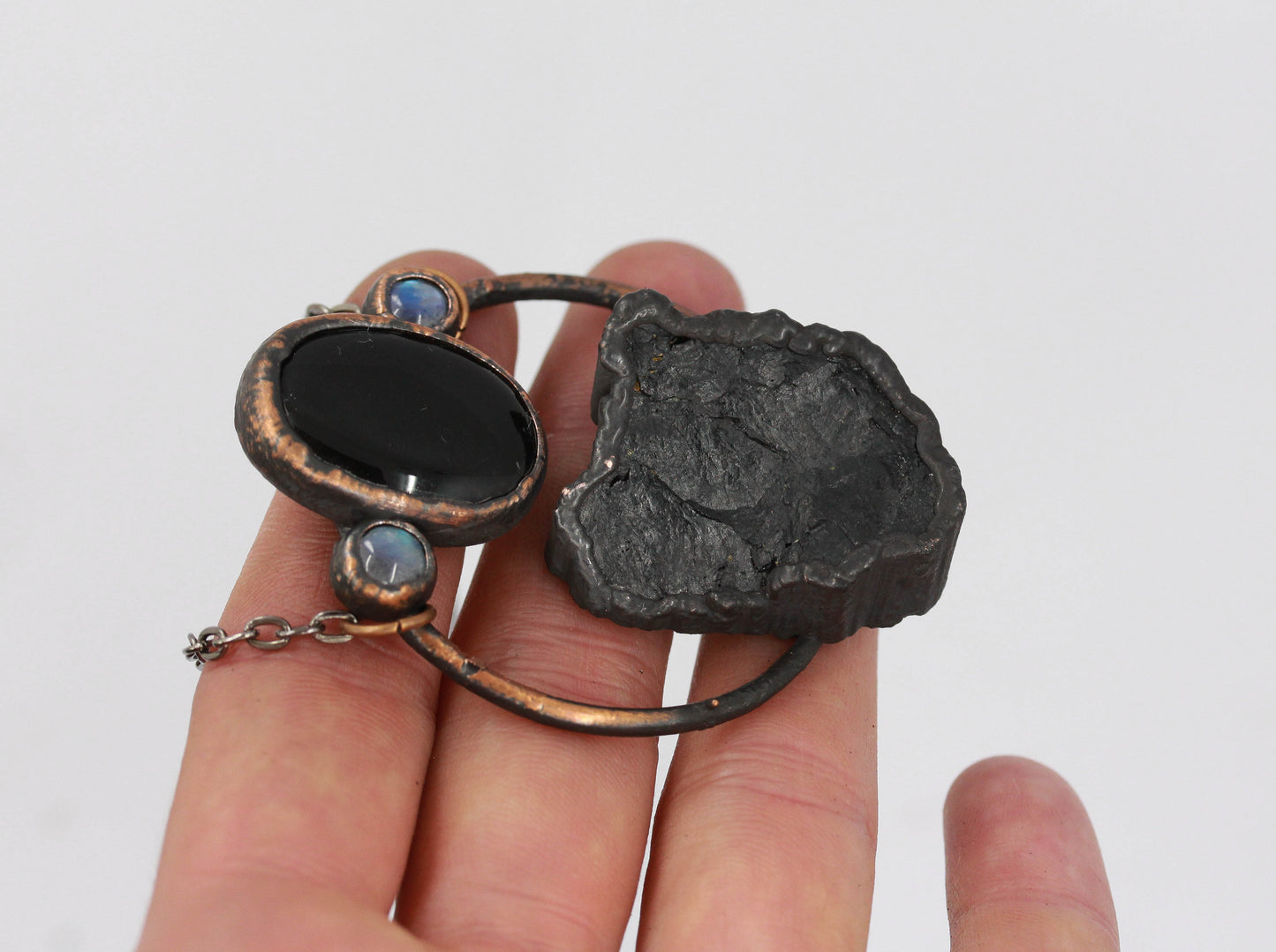 Tourmaline, Obsidian & Moonstone Necklace